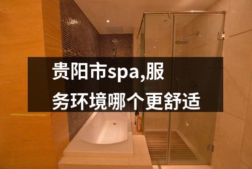 贵阳市spa,服务环境哪个更舒适